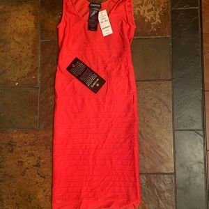 Bebe Back Cut Out Shine Dress